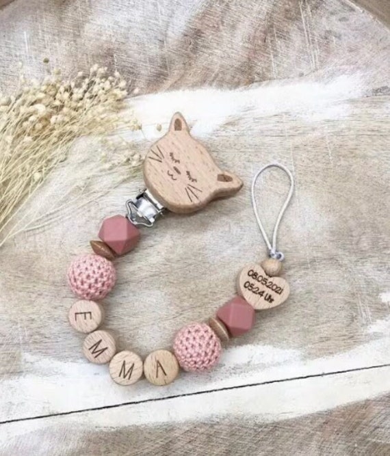 Schnullerkette Personalisiert Graviert Verschiedene Schriftarten/Clips Geschenk Geburt Taufe Schnullerkette Personalisiert Graviert Verschiedene Schriftarten/Clips Geschenk Geburt Taufe von Etsy - LemonandCocoa