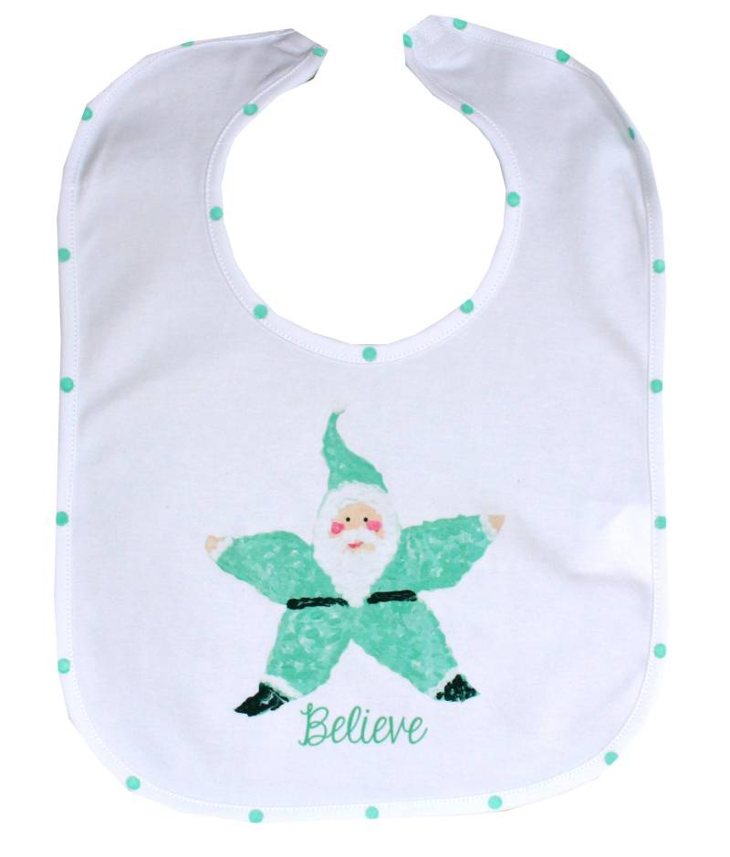 Türkis Seestern Santa Strand Baby Weihnachten Lätzchen von Etsy - LemondaisyDesign