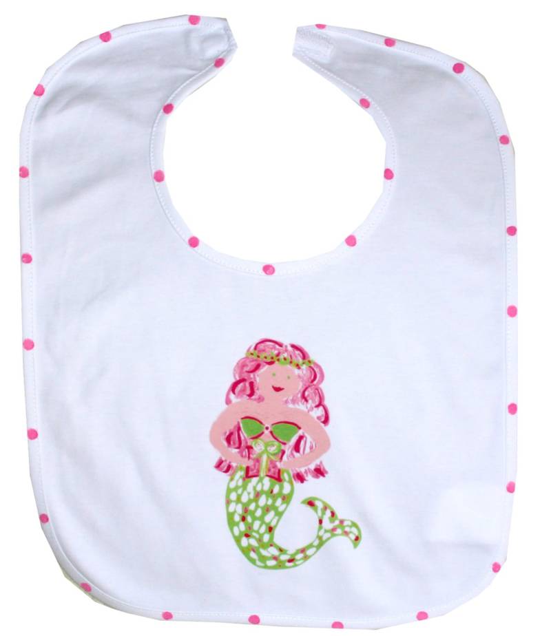 Weihnachten Meerjungfrau Baby Lätzchen Personalisierte Rosa & Grün Baumwolle von Etsy - LemondaisyDesign