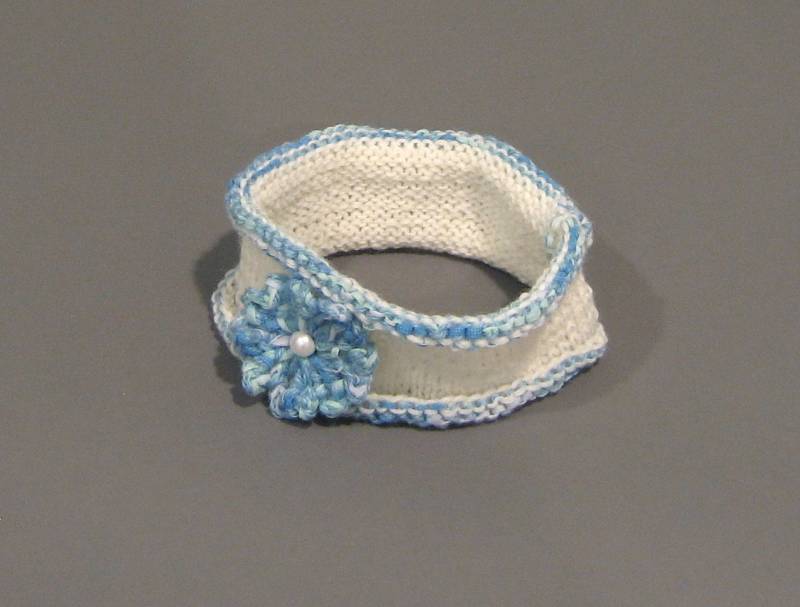 Baby Mädchen Stirnband, Weißes Stirnband Mit Blumen, Weiß Blauer Blume, Geschenk Für - Lk111 von Etsy - LenasKnitting