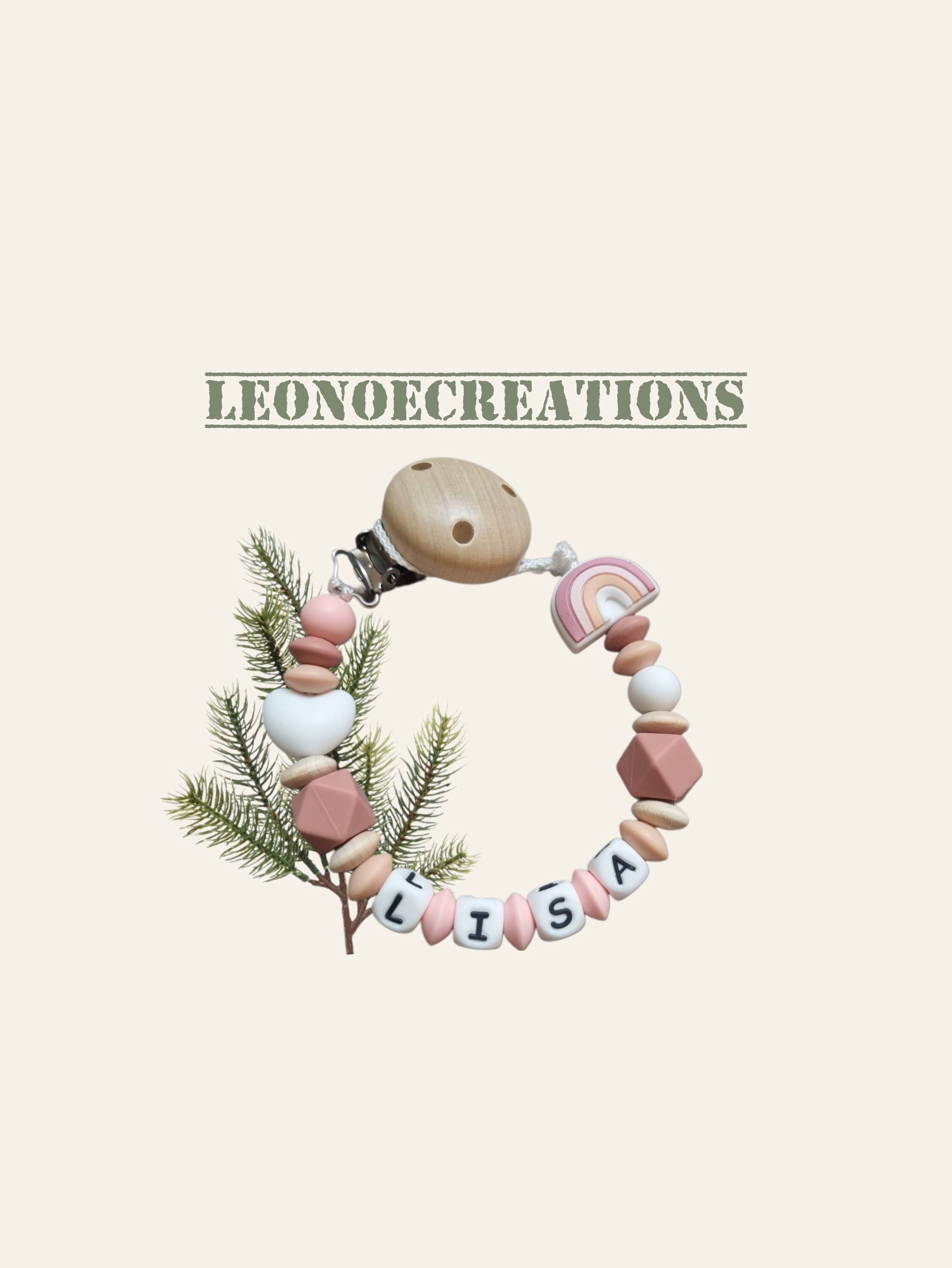 Personalisierter Rosa Regenbogen-Schnullerclip - Silikonclip & Weißes Herz Babyname Geburtsgeschenk Für Babymädchen Personalisierter Rosa Regenbogen-Schnullerclip - Silikonclip & Weißes Herz Babyname Geburtsgeschenk Für Babymädchen von Etsy - Leonoecreations