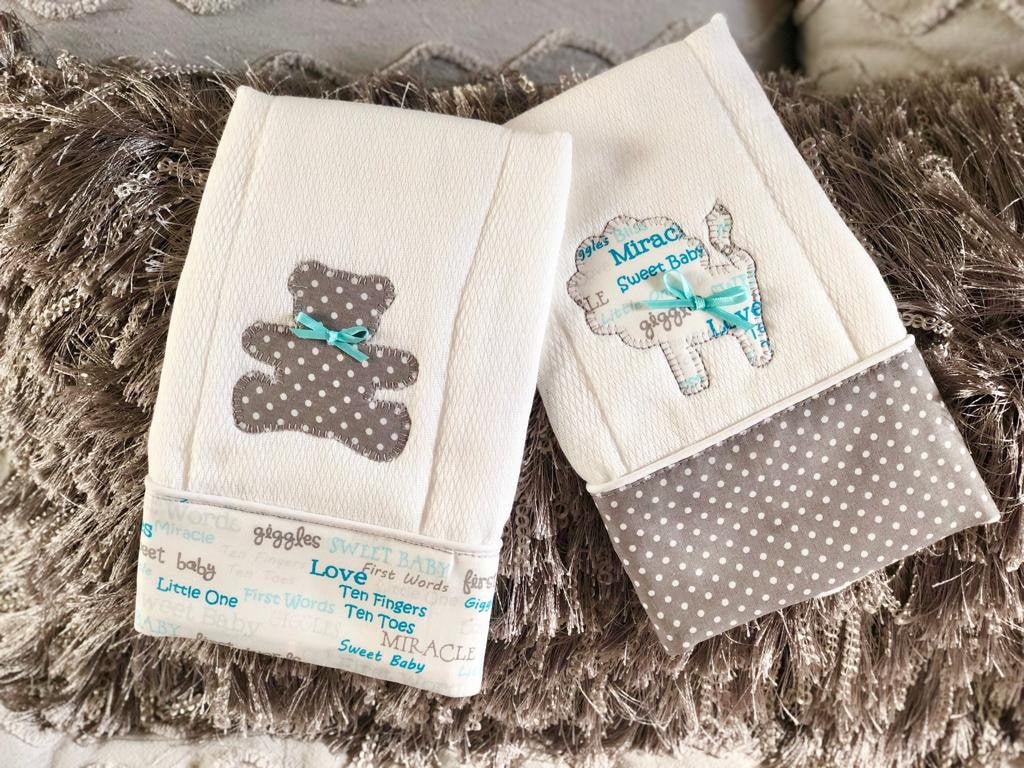 Baby-Applikation Set - Grau Und Aqua Baby-Applikation Set - Grau Und Aqua von Etsy - LepetitamourByAnita