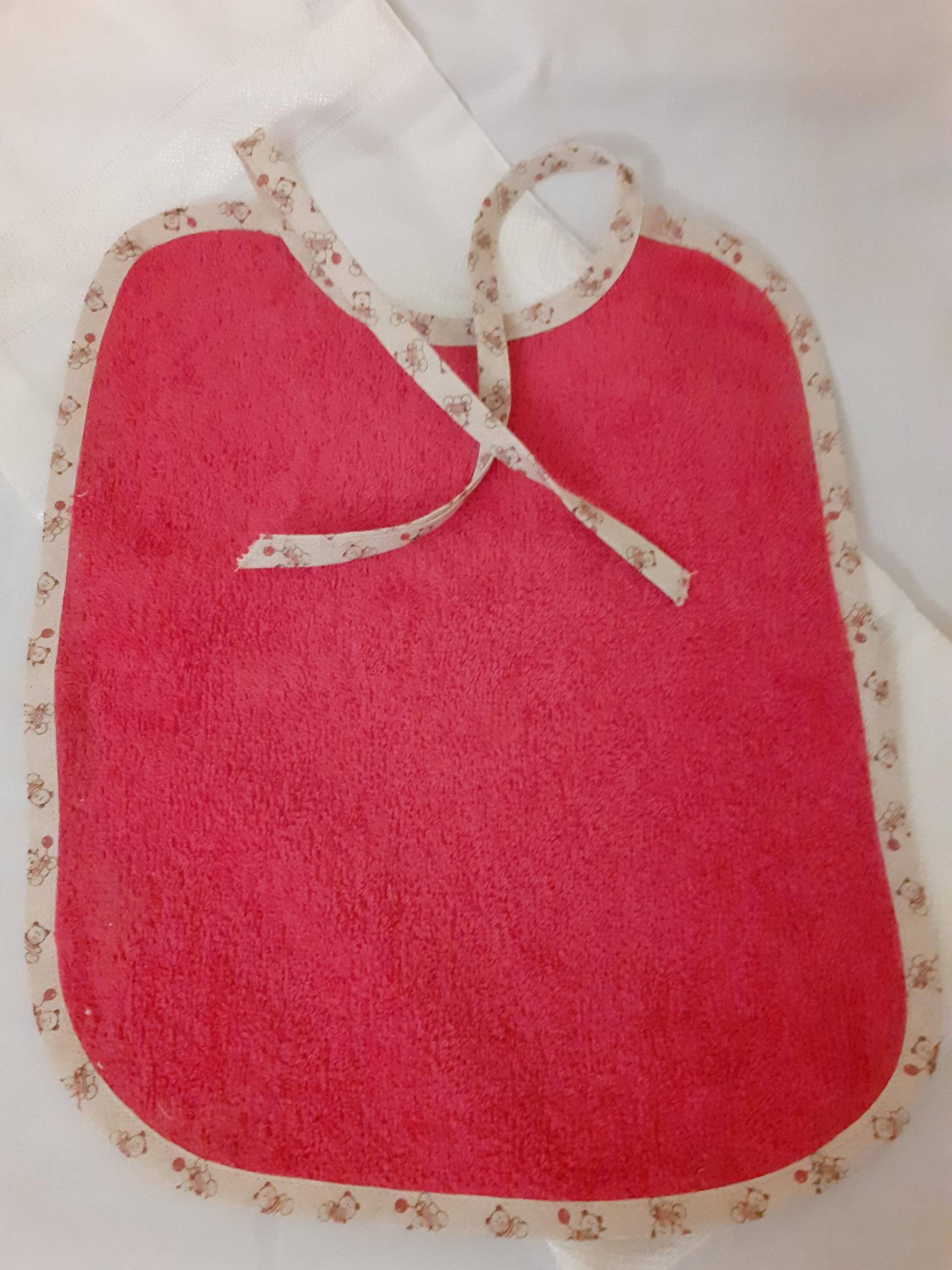 Lätzchen Aus Frottee in Fuchsie, Schräg Mit Teddybären. Hergestellt Frankreich, Geburtsgeschenk, Babymahlzeit von Etsy - LesbroderiesdeMaryse