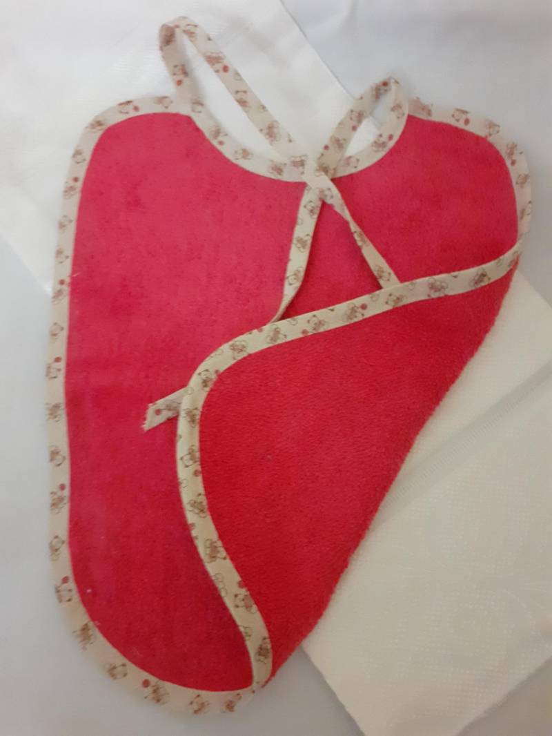Lätzchen Aus Frottee in Fuchsie, Schräg Mit Teddybären. Hergestellt Frankreich, Geburtsgeschenk, Babymahlzeit von Etsy - LesbroderiesdeMaryse