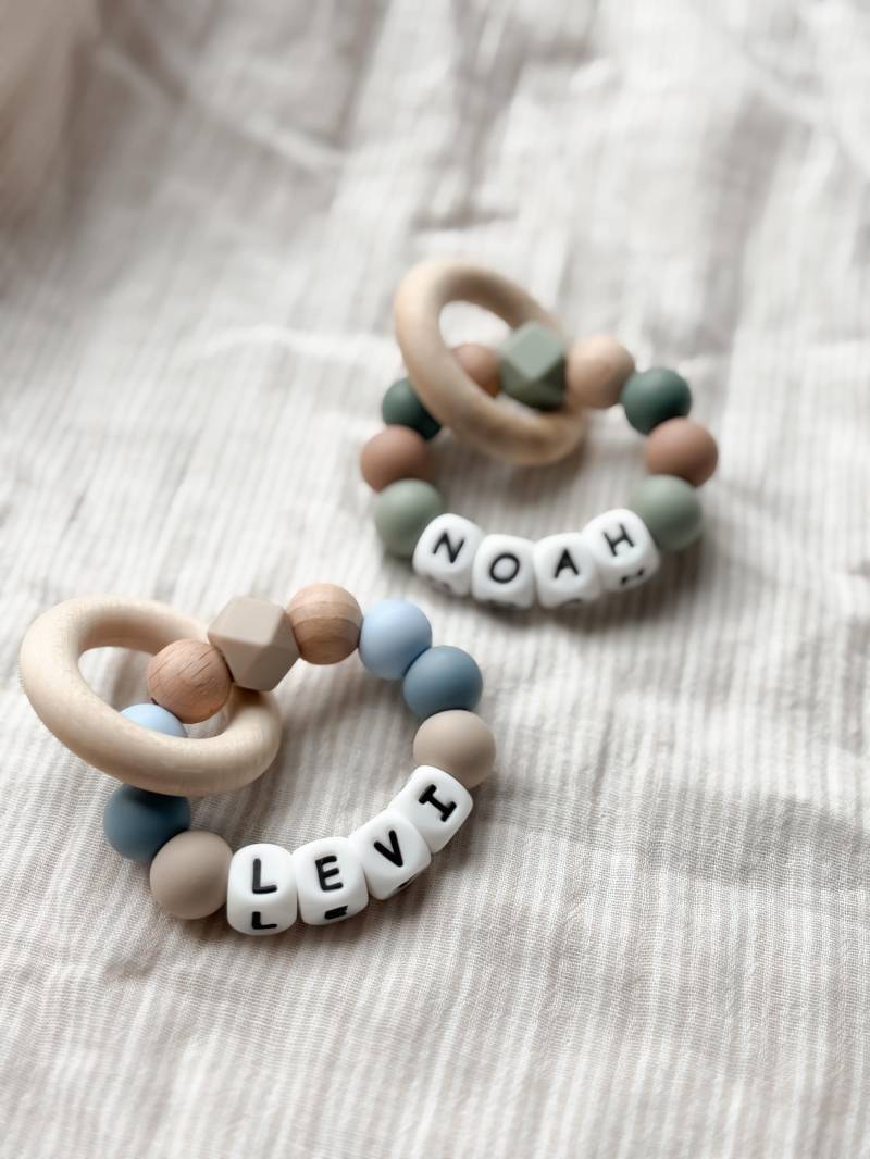 Personalisierten Greifling - Geschenke Zur Geburt Und Taufe Grün Oder Blau Weihnachten von Etsy - LeukkStudio