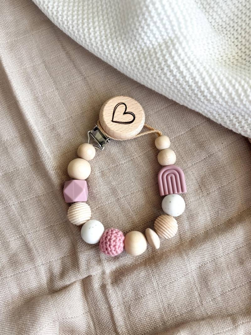 Schnullerkette Mit Namen - Personalisiert Alt Rosa Regenbogen Geschenke Zur Geburt Und Taufe Schnullerkette Mit Namen - Personalisiert Alt Rosa Regenbogen Geschenke Zur Geburt Und Taufe von Etsy - LeukkStudio