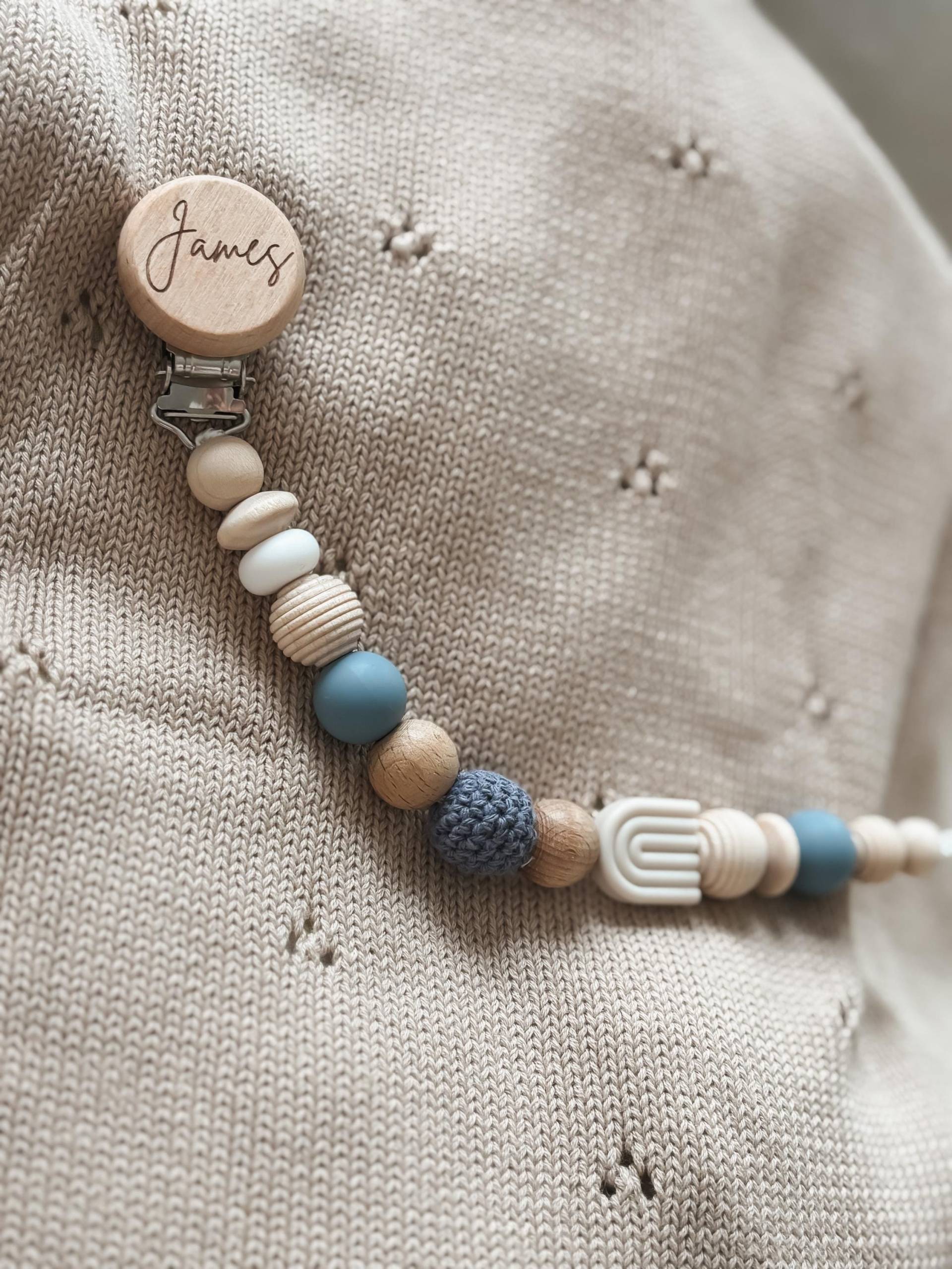 Schnullerkette Mit Namen Personalisiert - Blau Regenbogen Geschenk von Etsy - LeukkStudio