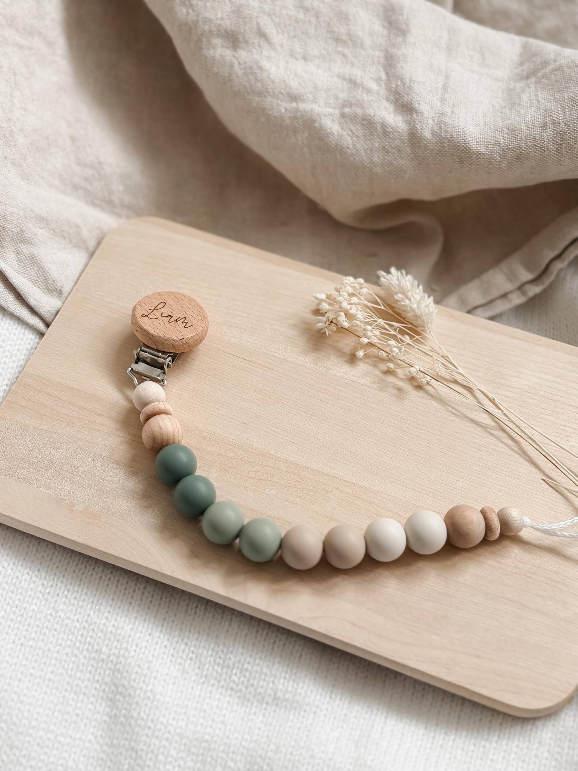 Schnullerkette Mit Namen Personalisiert - Rosa -Lila Geschenk Geburt von Etsy - LeukkStudio