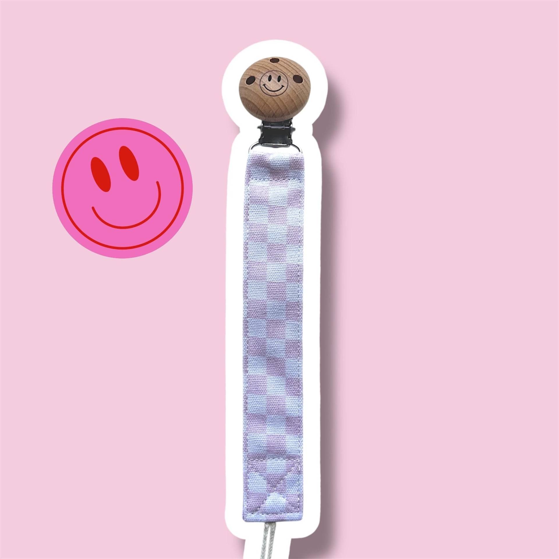 Schnullerkette Personalisiert Aus Stoff Mit Karomuster - Smiley Geschenke Zur Geburt Oder Taufe von Etsy - LeukkStudio