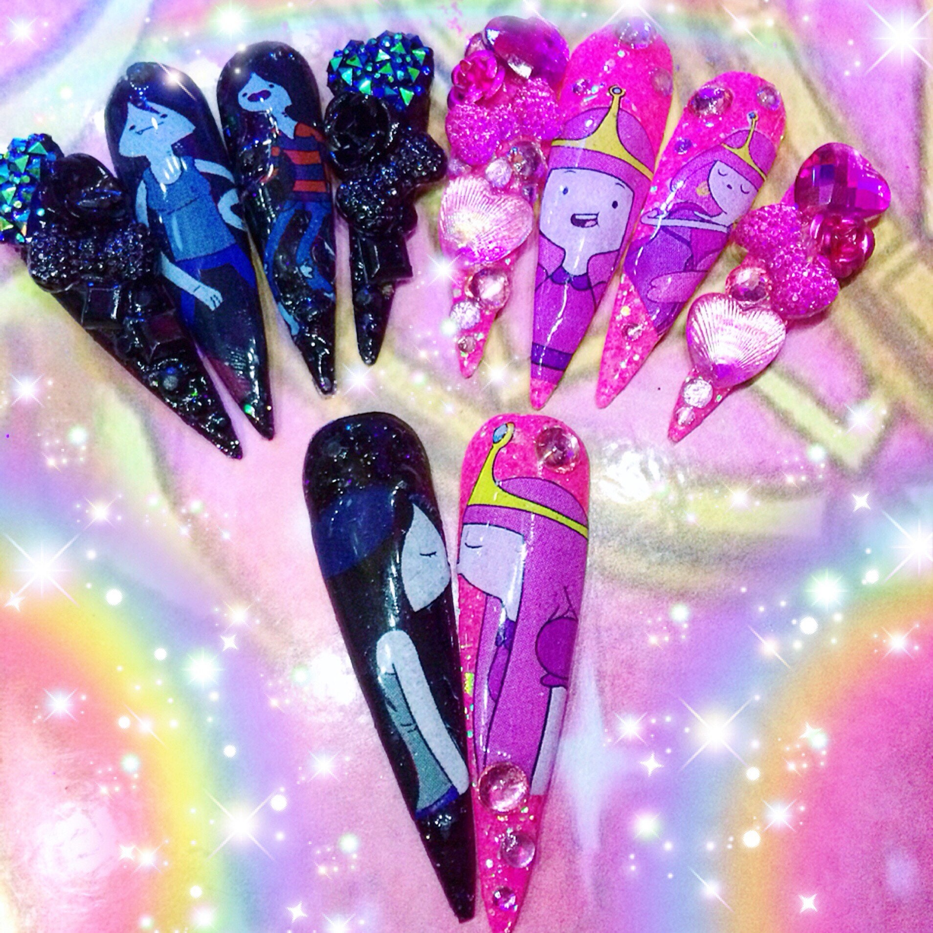 Adventure Time Bubblegum/Marceline Nägel von Etsy - LhouraiisShop