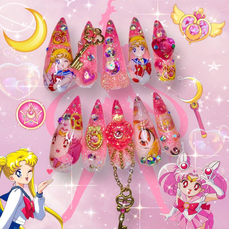 Sailor Moon Inspiriert Kawaii Gyaru Nägel von Etsy - LhouraiisShop
