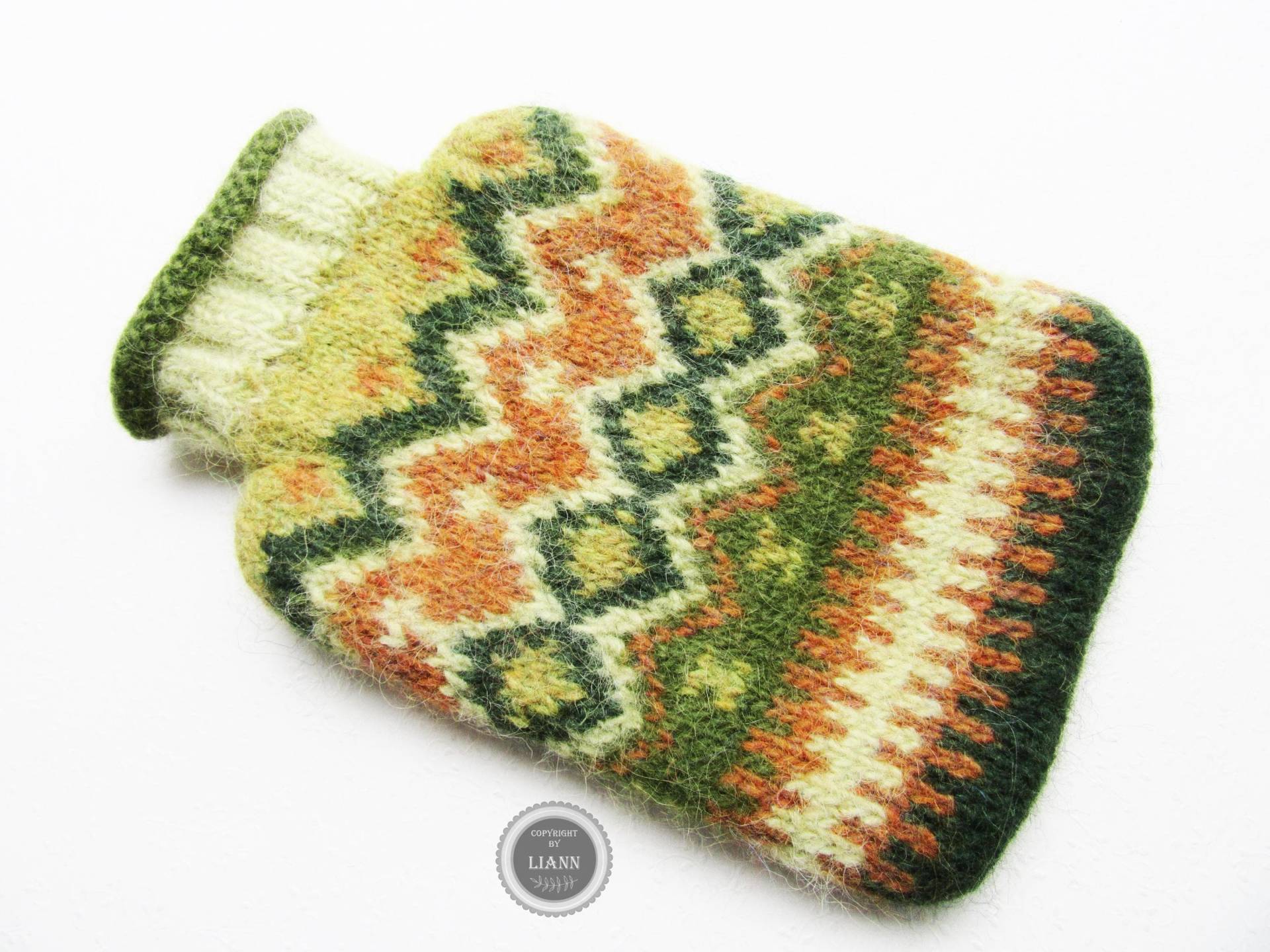 Bezug Für Wärmflasche Aus Islandwolle in Grüntönen Mit Rostfarben - Wärmflaschenhülle Bezug Für Wärmflasche Aus Islandwolle in Grüntönen Mit Rostfarben - Wärmflaschenhülle von Etsy - LiAnnKunterbunt