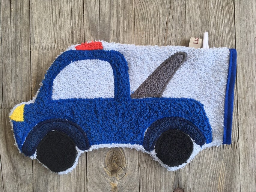 Waschlappen Blaues Abschleppauto Waschlappen Blaues Abschleppauto von Etsy - LiaMalaDE