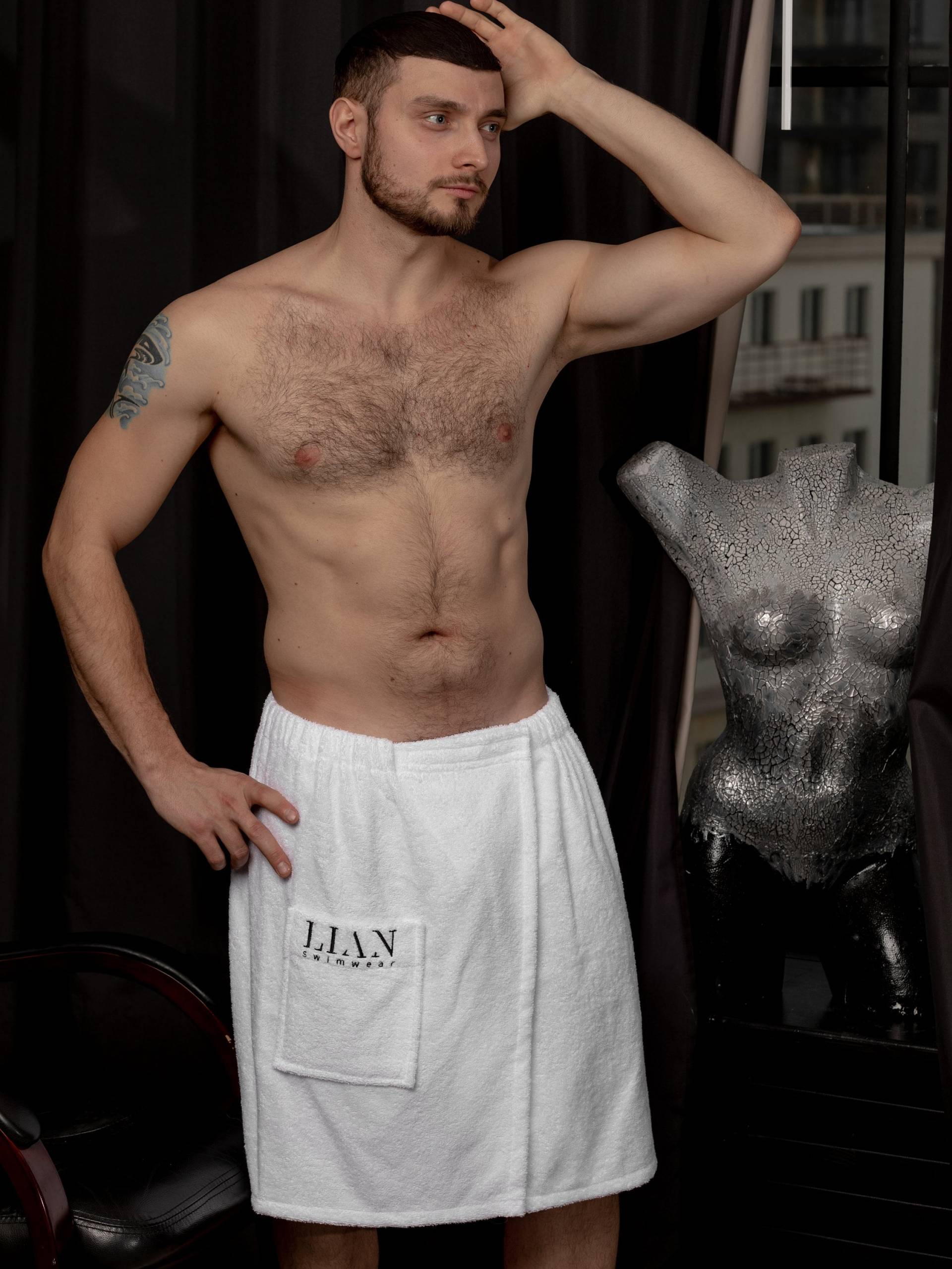 Herren Saunakilt Frottee Sauna Kilt Wellness Weite Regulierbar Durch Knöpfe Und Gummizug 100% Baumwolle von Etsy - LianSwimwear