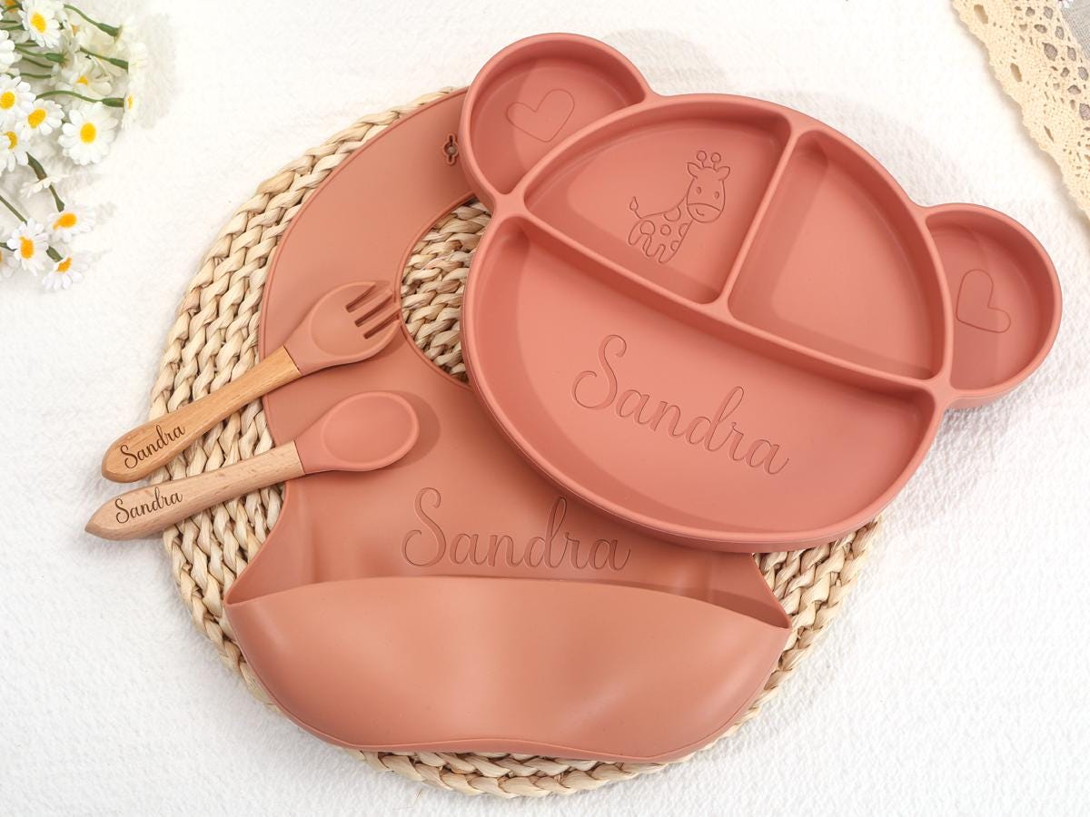Engraved Weaning Set, Personalized Silicone Baby Plate Set With Name, Shower & Birthday Gift Engraved Weaning Set, Personalized Silicone Baby Plate Set With Name, Shower & Birthday Gift von Etsy - Lianetze