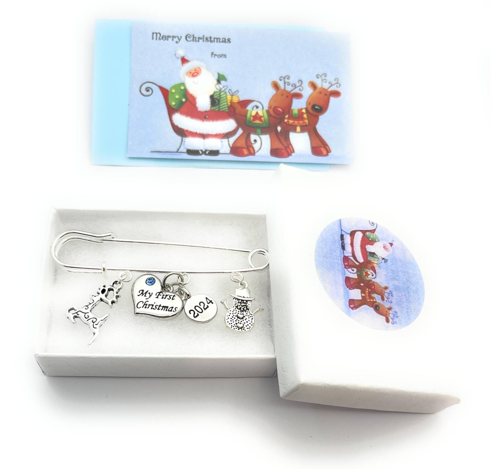 My First Christmas 2024 Baby Boy Windel Sicherheitsnadel Brosche Andenken Charms Mit Geschenkkarte - Rentier Und Schneemann Anhänger von Etsy - LibbysMarketPlace