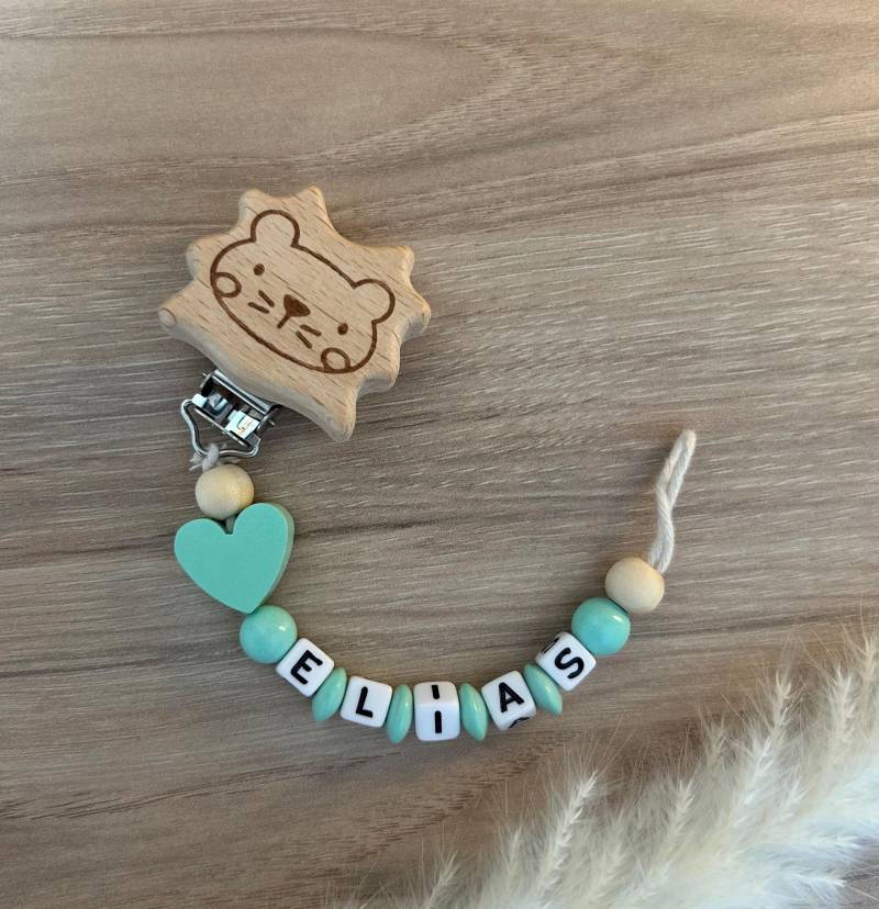 Personalisierte Schnullerkette | Mint Geburt Taufe Geschenk Holzclip Nach Wunsch Junge von Etsy - LichtliebebyAlina