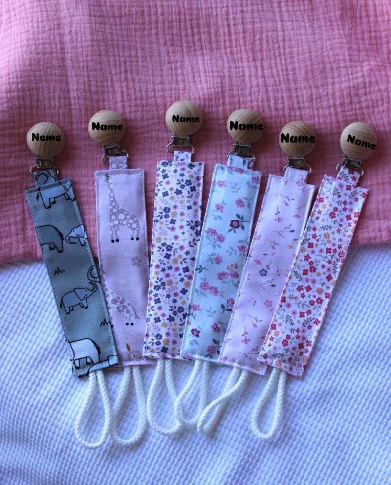 Schnullerkette Personalisiert Mit Namen, Für Junge Und Mädchen, Schnullerclips, Stoff - Geschenkidee Zur Geburt von Etsy - LiebeImGeschenk