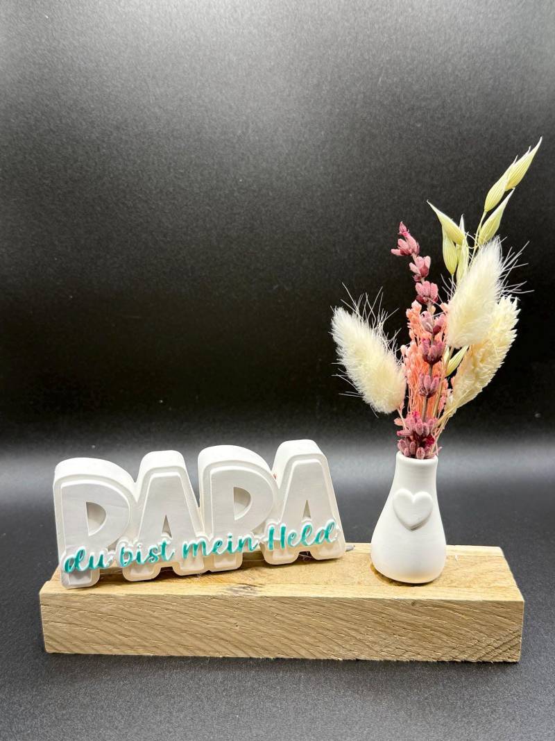 Geschenk Für Mama Oder Papa Mit Vase & Trockenblumen | Kleines Dankeschön Aufsteller Aus Raysin Handgemachtes Mitbringsel von Etsy - LiebesschmiedeKreati