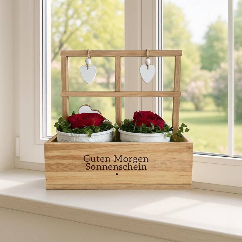 Blumenkasten Aus Holz „Guten Morgen Sonnenschein" Mit Rosen - Handgemachte Geschenkidee Fensterbankdeko | Muttertag, Geburtstag, Einzug von Etsy - LieblingeundCo