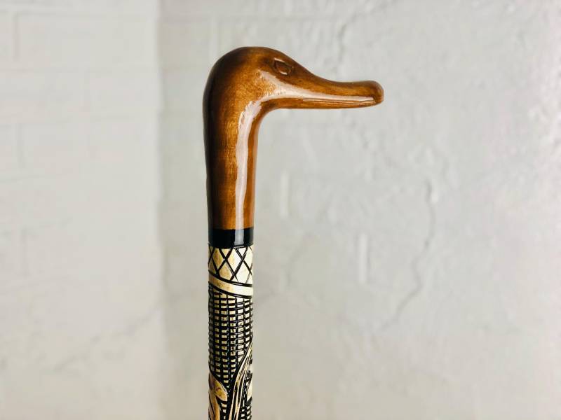 Handgeschnitzter Entengehstock - Gehstock Aus Holz Mit Entengriff Handgemachter Vogelstock Einzigartiges Sammlergeschenk von Etsy - Lieblingsschirm
