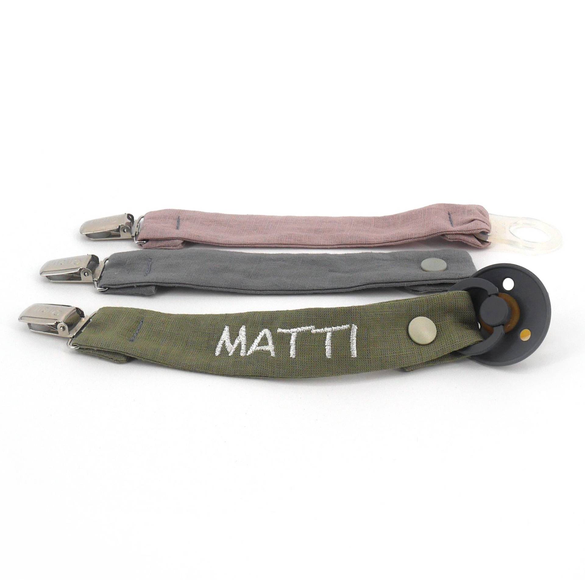 Schnullerband Leinen Mit Personalisierung I Viele Farben Schriftauswahl Schnullerhalter Clip von Etsy - LilaliDE