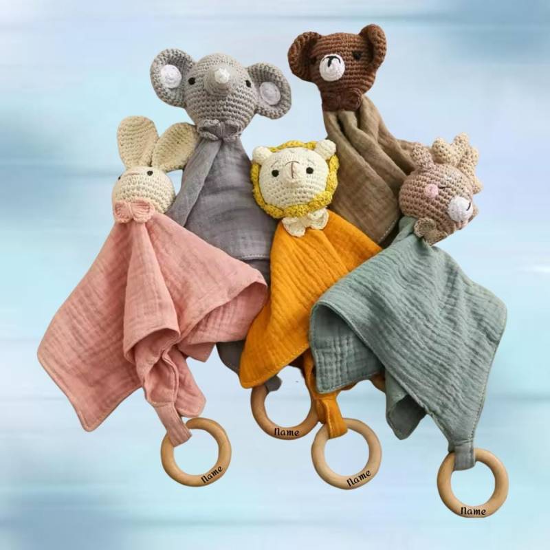 Baby Baumwoll-Musselinhandtuch Mit Beißring - Kuschelweich & Praktisch von Etsy - LillisBabyworld