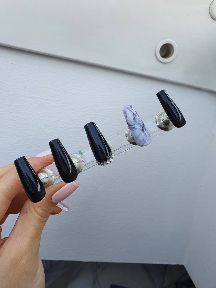 Black Beauty Marble - Press-On-Nails | Fake Nails Gel von Etsy - LillusionDE