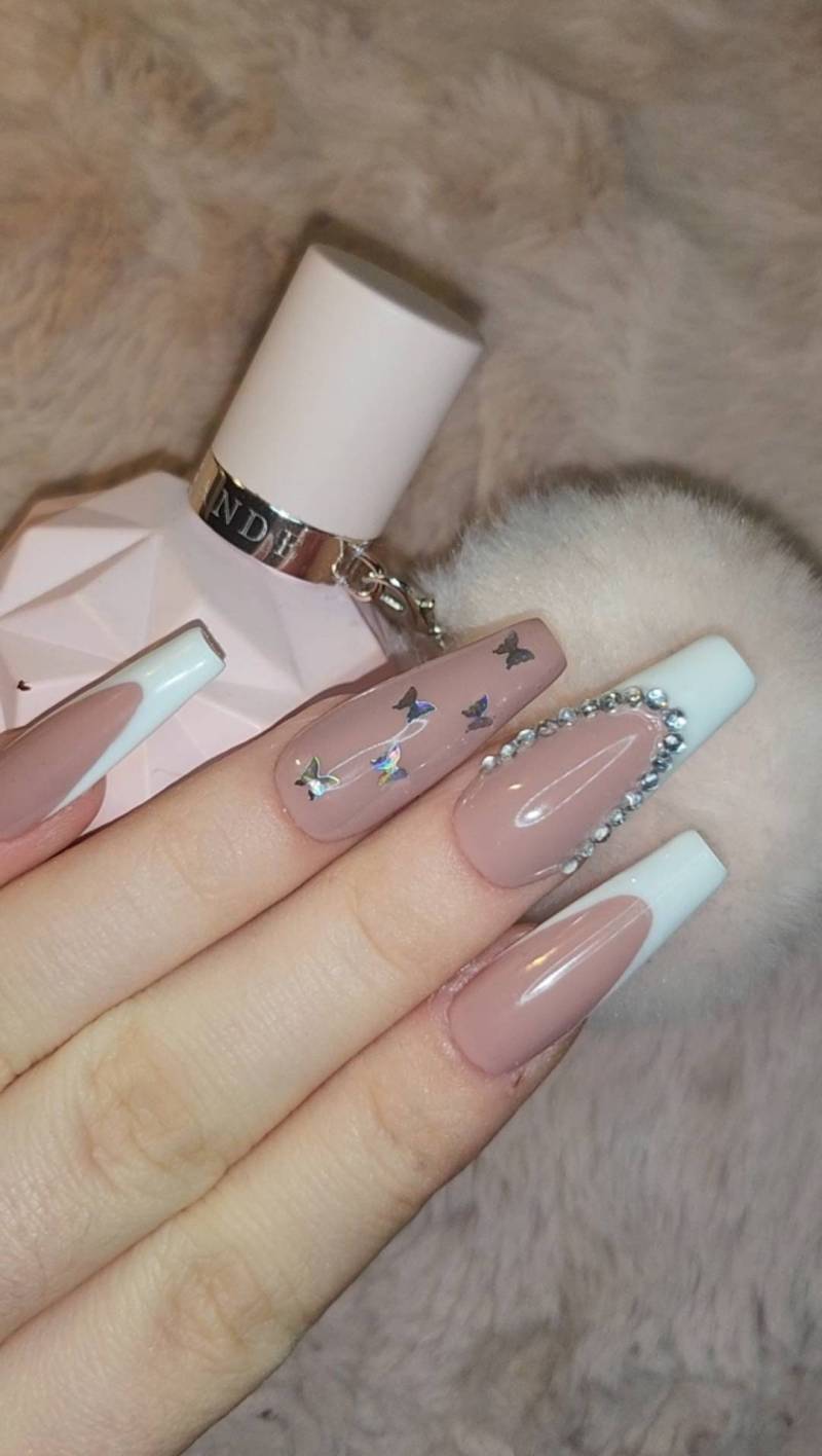 Glitter French - Press On Nails | Fake Nails Gel von Etsy - LillusionDE