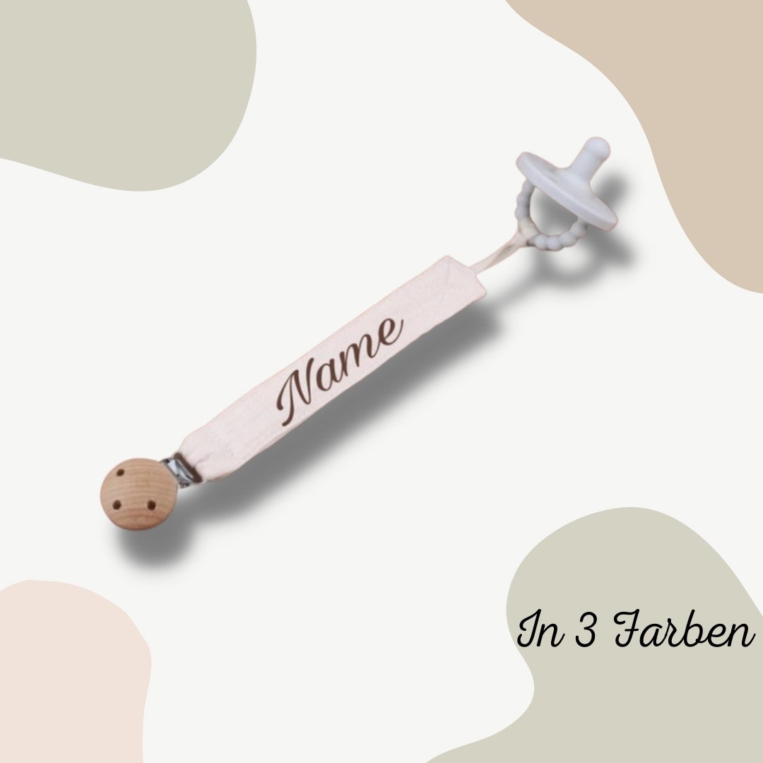 Schnullerkette Baumwolle Personalisiert Spielzeug Band Baby Accessoires von Etsy - LilousDE