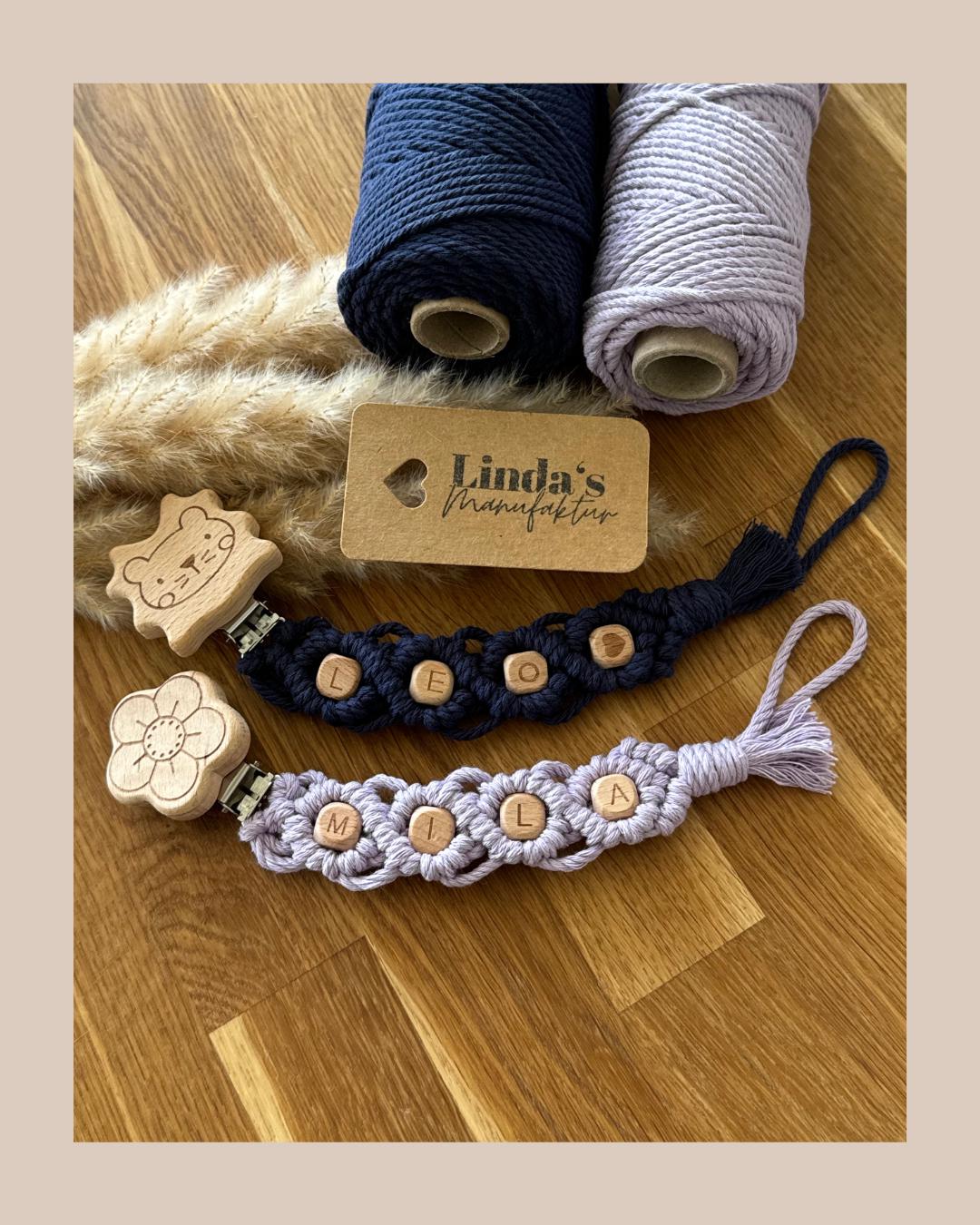 Schnullerkette Makramee Mit Namen Personalisiert von Etsy - LindasManufaktur