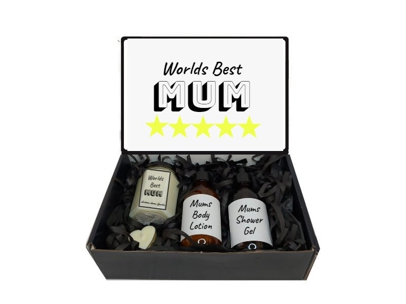 5 Sterne Mama Geschenkbox Geschenkkorb - Individuell/Personalisiert Worlds Best Mum 5 Sterne Mama Geschenkbox Geschenkkorb - Individuell/Personalisiert Worlds Best Mum von Etsy - LindsayLucasCandles