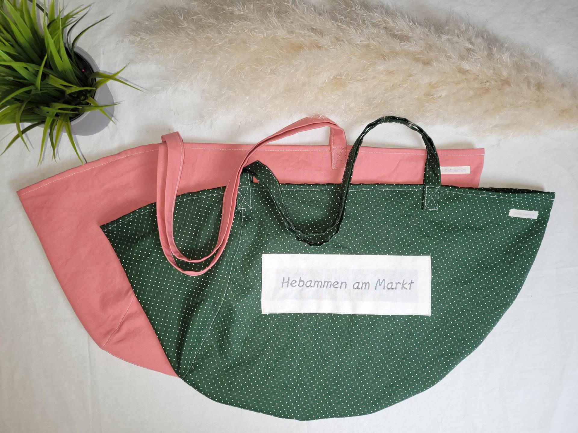 Personalisierte Wiegetasche/Wiegetuch Für Hebammen Aus 100% Baumwolle - Senfgelb/Olivgrün Mit Kleinen Weißen Punkten Geschenkidee von Etsy - LittleChestnuts