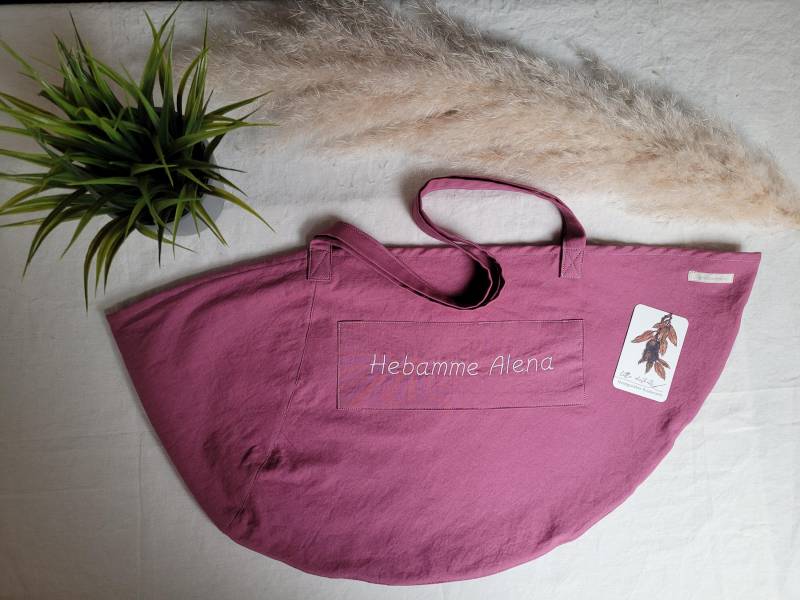 Personalisierte Wiegetasche/Wiegetuch Für Hebammen Aus Hautfreundlichem Fahnentuch - 100% Baumwolle Mauve Geschenkidee/Babywiegen von Etsy - LittleChestnuts