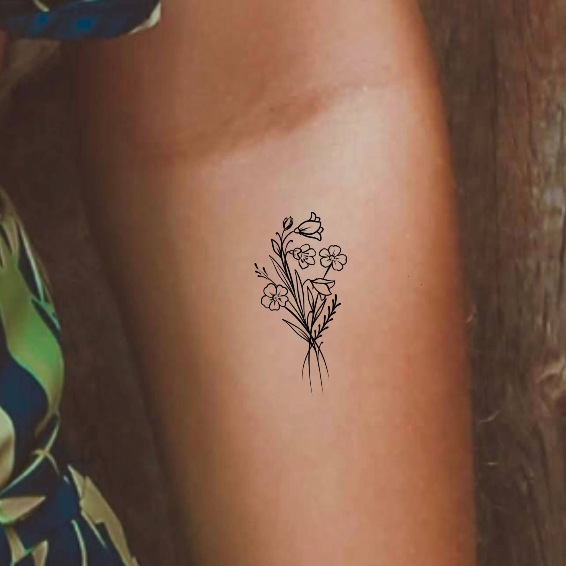 Floral Temporäres Tattoo/Blume Blumen von Etsy - LittleCuteTattoo