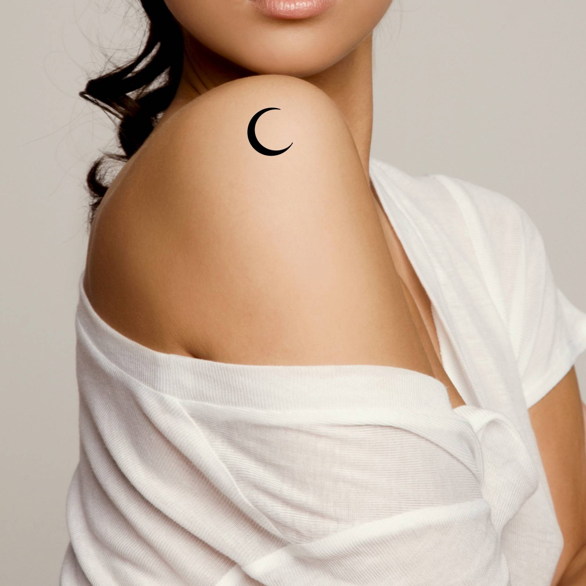 Halbmond Temporäres Tattoo/Weltraum Kleines Mond Mondphasen Schulter von Etsy - LittleCuteTattoo