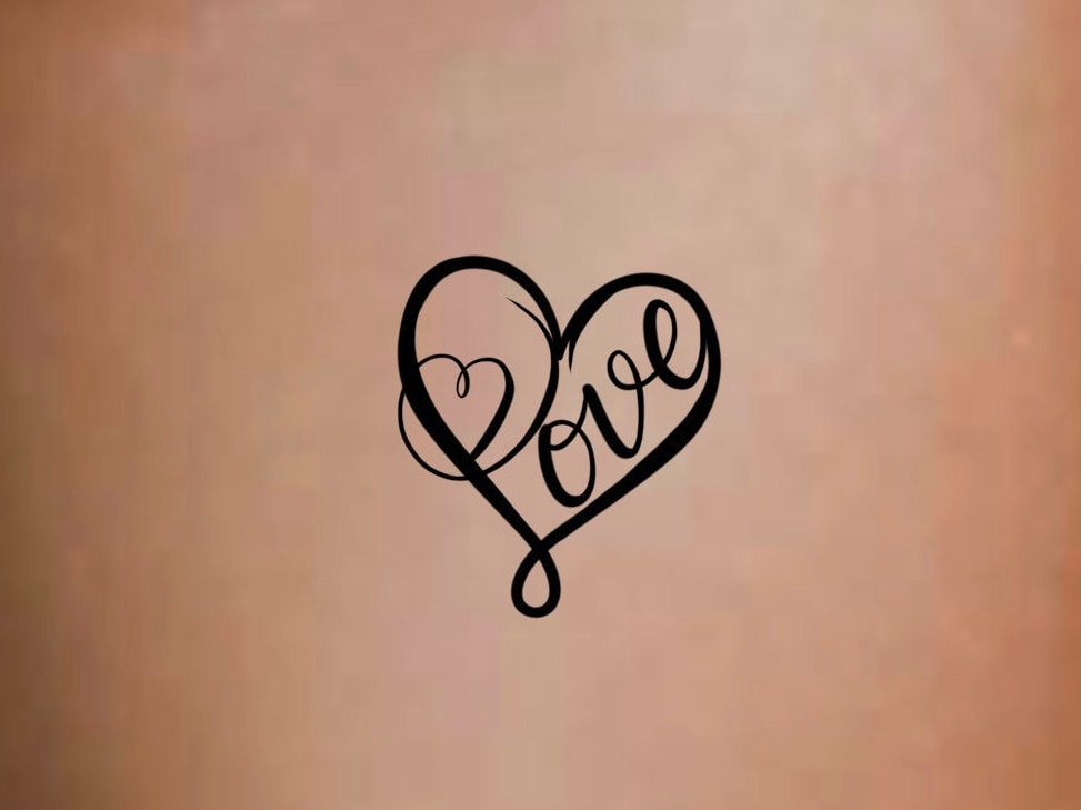 Love Heart Temporäres Tattoo/Kleines Herz Temp von Etsy - LittleCuteTattoo