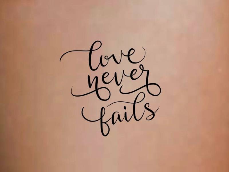 Love Never Fails Temporäres Tattoo von Etsy - LittleCuteTattoo