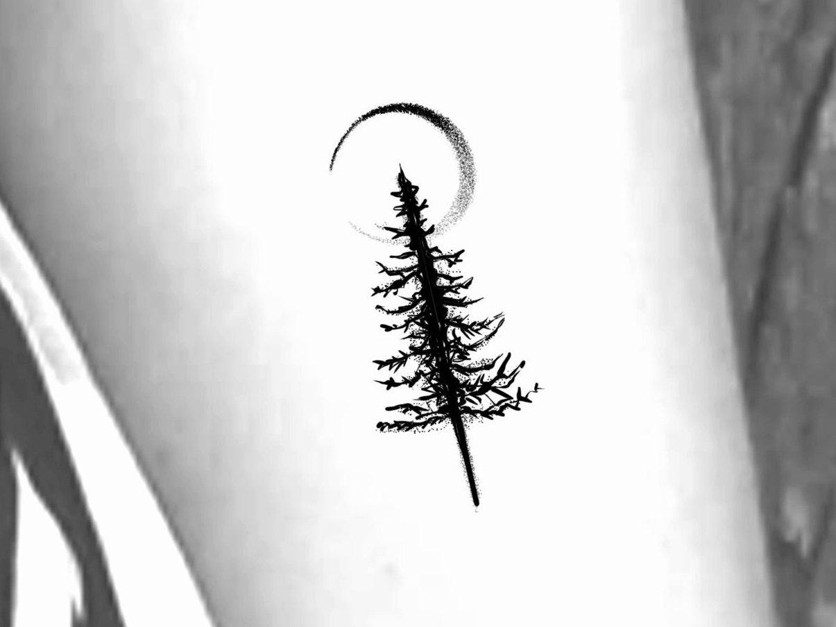 Mond Baum Temporäres Tattoo von Etsy - LittleCuteTattoo