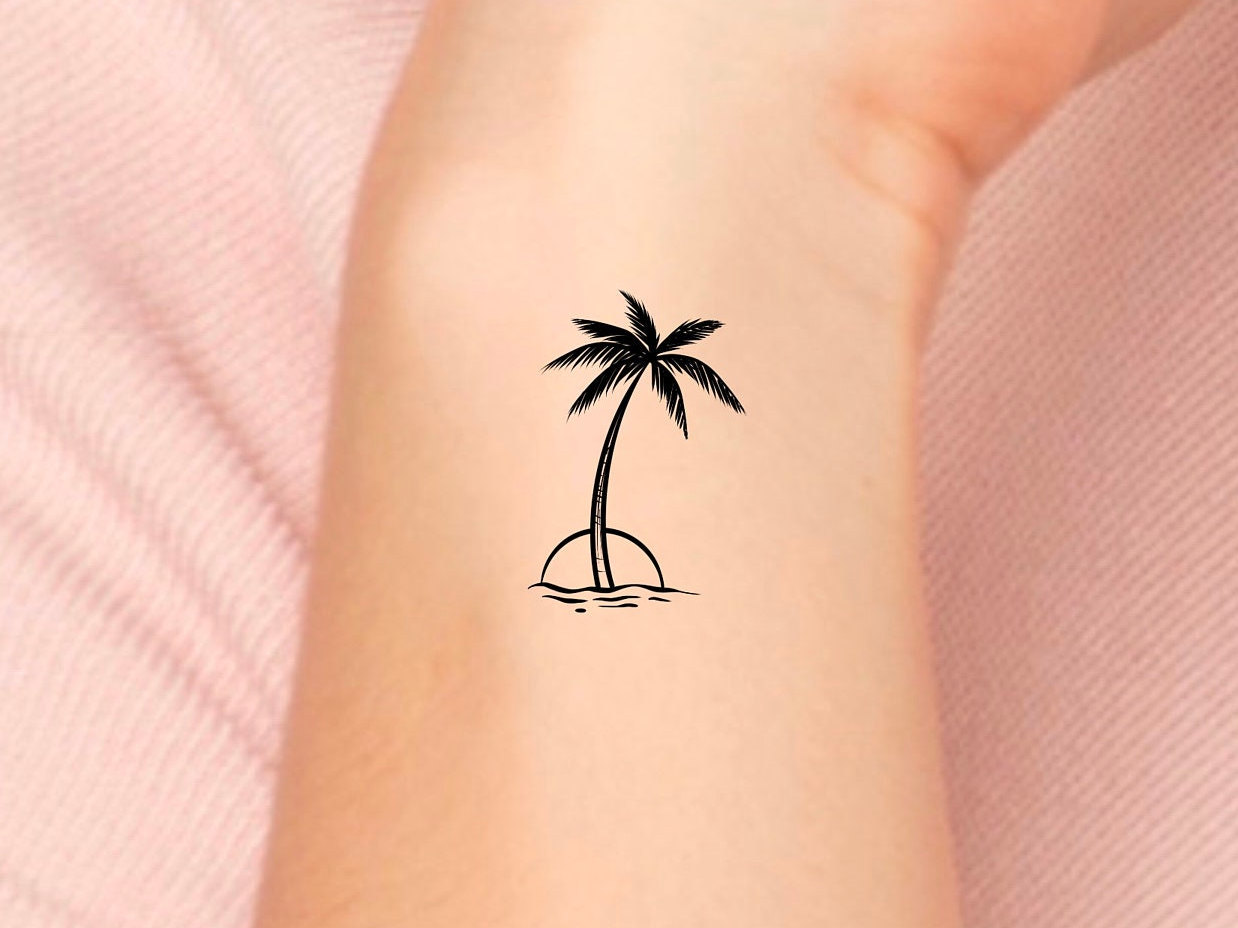 Palme Temporäres Tattoo/Kleines Palmen Hip Strand Baum Silhouette von Etsy - LittleCuteTattoo