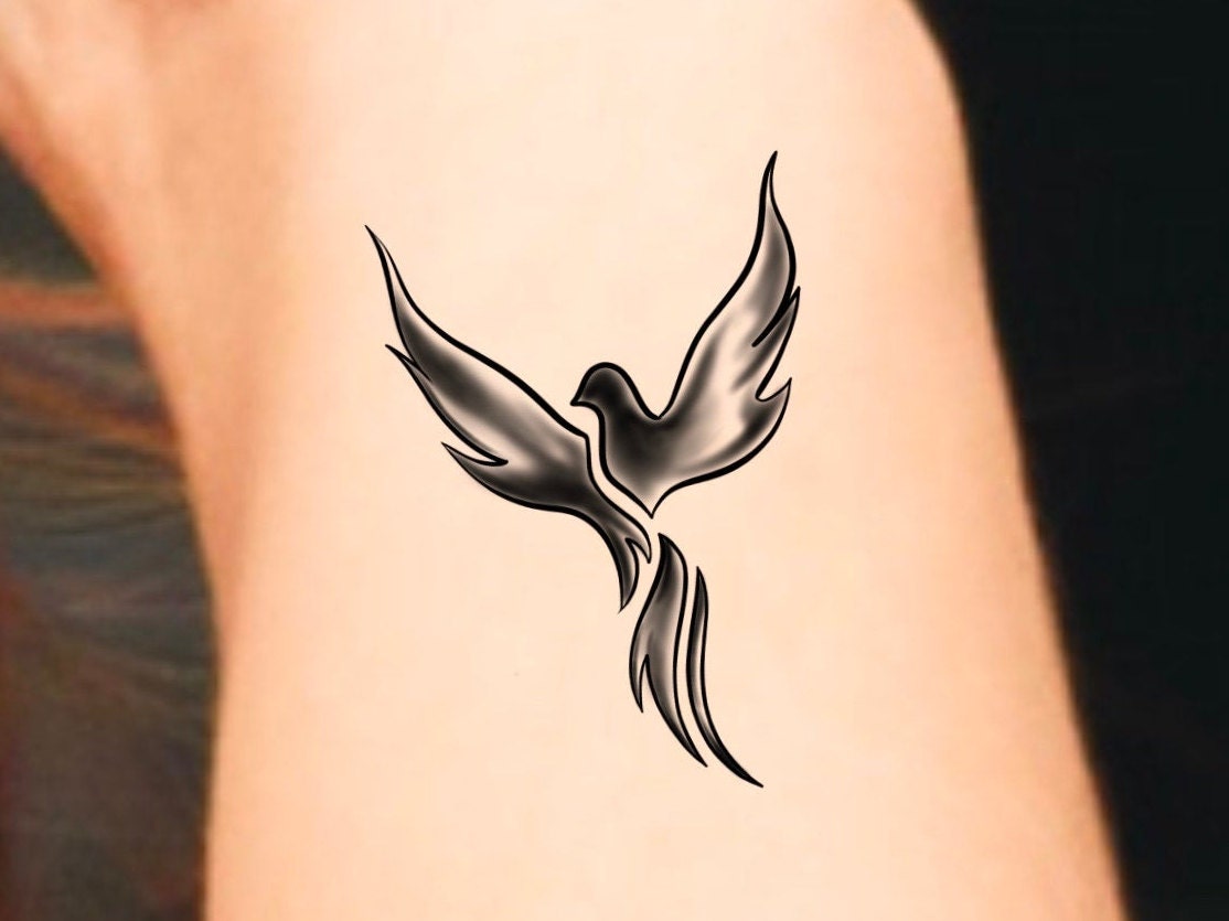 Phoenix Temporäres Tattoo/Tier Tattoo Vogel von Etsy - LittleCuteTattoo