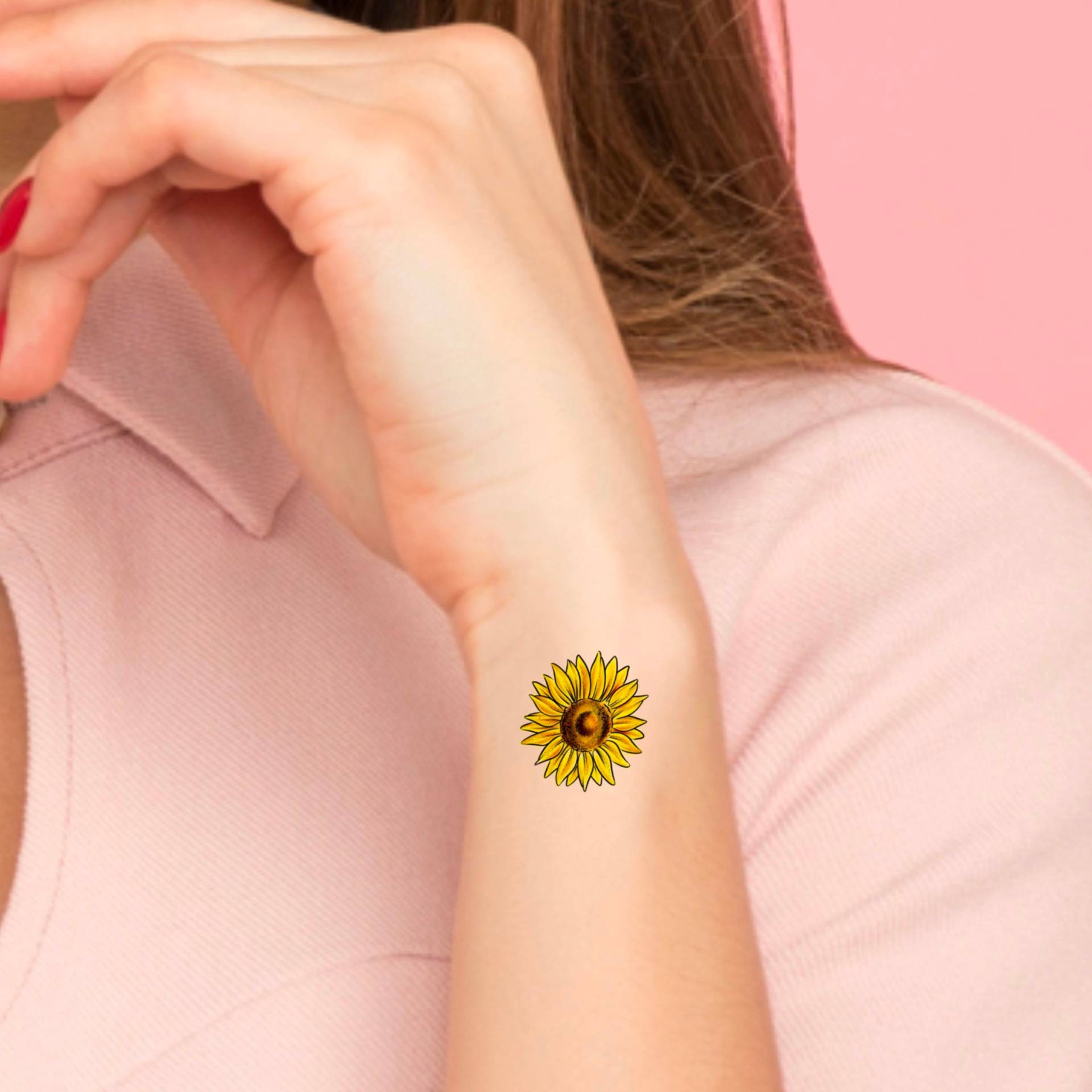 Sonnenblume Tattoo/Temporäres Blumen Kleines Sonnenblumen Handgelenk Farbtattoo von Etsy - LittleCuteTattoo