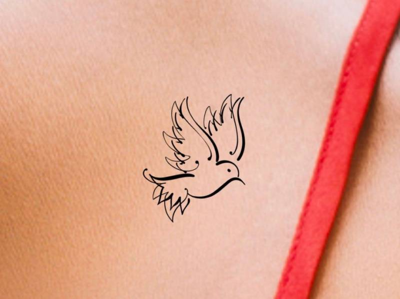 Taube Swirl Temporäres Tattoo/Vogel Kleiner Temp von Etsy - LittleCuteTattoo