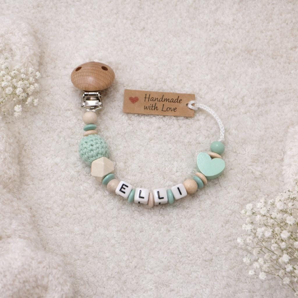 Personalisierte Schnullerkette Mit Name Schnullerclip Baby Mint Stern Babygeschenk Zur Geburt Junge Schnullerhalter Personalisiert von Etsy - LittleDreamPearl