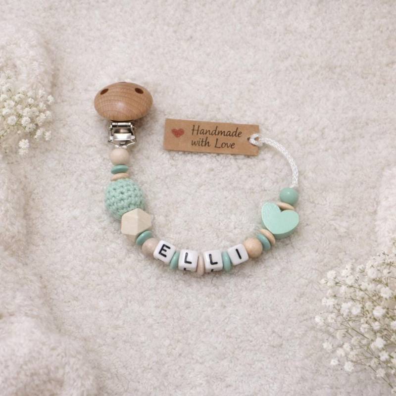 Personalisierte Schnullerkette Mit Name Schnullerclip Baby Mint Stern Babygeschenk Zur Geburt Junge Schnullerhalter Personalisiert von Etsy - LittleDreamPearl