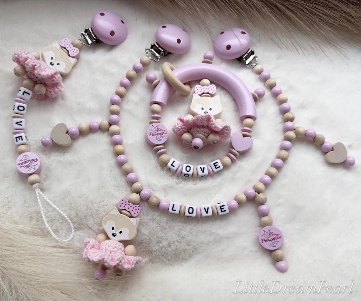 Personalisierte Schnullerkette Mit Namen Kinderwagenkette & Greifling - Handgefertigtes Baby Geschenk von Etsy - LittleDreamPearl