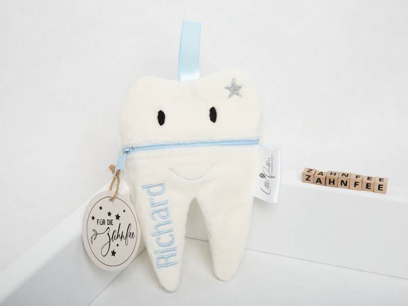 Zahnfee Zahn Täschchen Hellblau Mit Namen Personalisiert Tasche Milchzahn Überraschung Junge Geschenk von Etsy - LittleFeatherLove