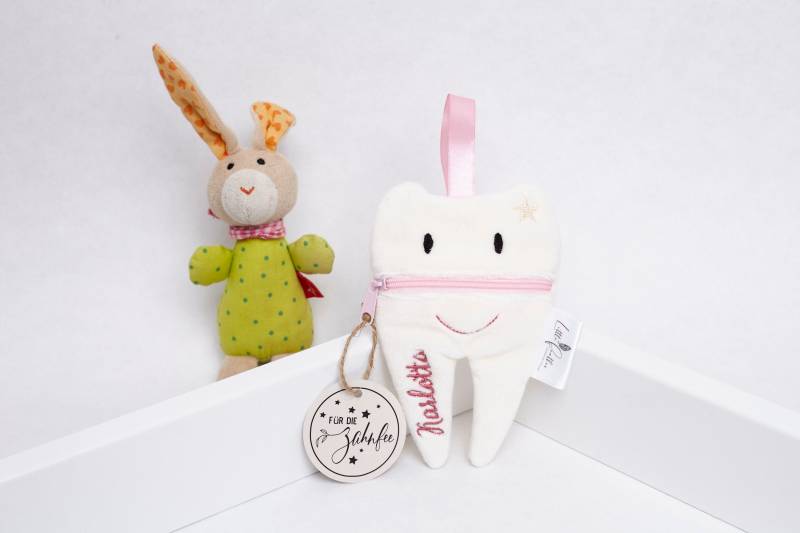 Zahnfee Zahn Täschchen Mädchen Mit Namen Personalisiert Tasche Milchzahn Überraschung Rosa Rose Geschenk von Etsy - LittleFeatherLove