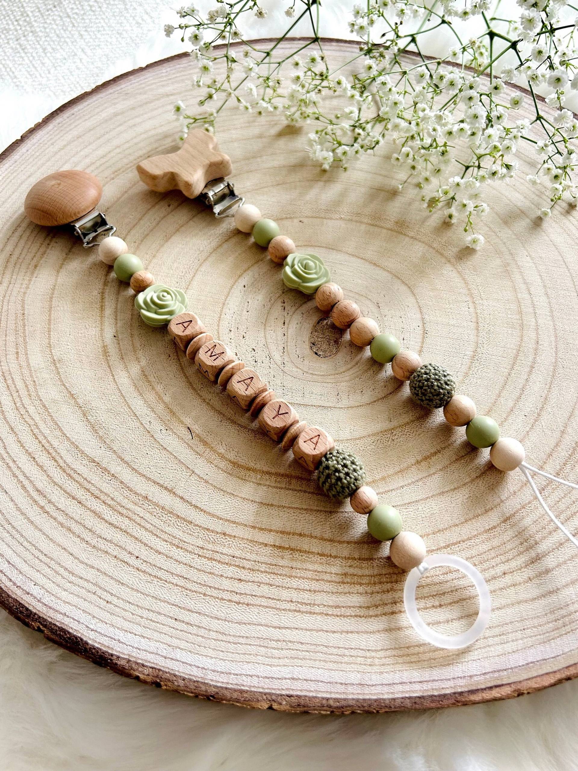 Schnullerkette Mit Namen "Little Rose" Mint Schnullerkette Mit Namen "Little Rose" Mint von Etsy - LittleLitchiBaby