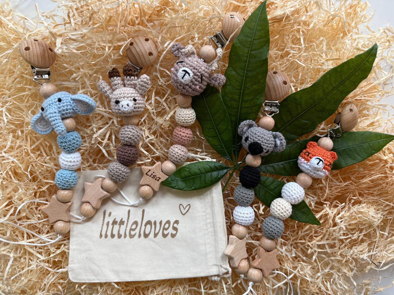 Personalisierbare Schnullerkette Mit Tier-Motiven - Einzigartiges Baby-Accessoire von Etsy - LittleLovesDE